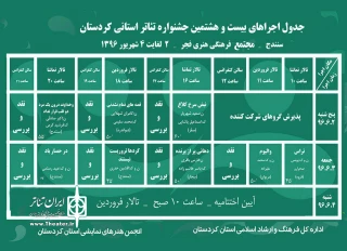 بیست و هشتمین جشنواره ی تئاتر استانی کردستان برگزار شد